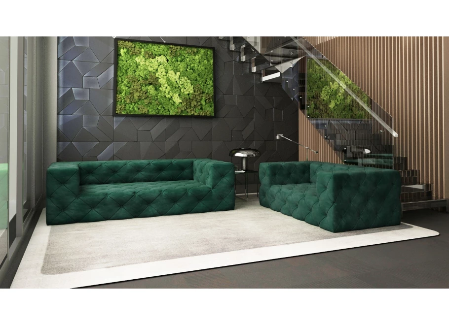 Sofa dwuosobowa pikowana premium Chesterfield BENTLEY