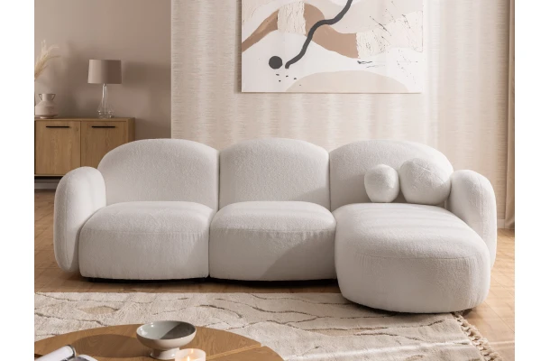 Narożnik pięcioosobowy z ozdobnymi poduszkami Bloop - design i funkcjonalnosc w parze