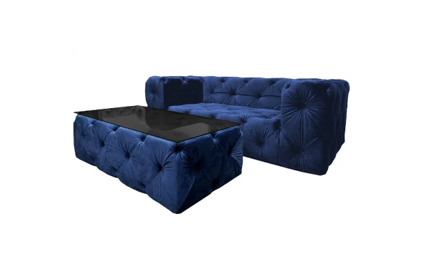 Stolik pikowany Chesterfield BENTLEY 130x65cm - design i funkcjonalnosc w parze