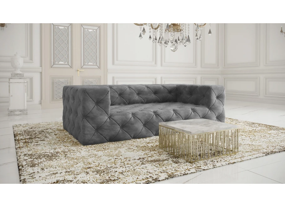 Sofa trzyosobowa pikowana premium Chesterfield BENTLEY