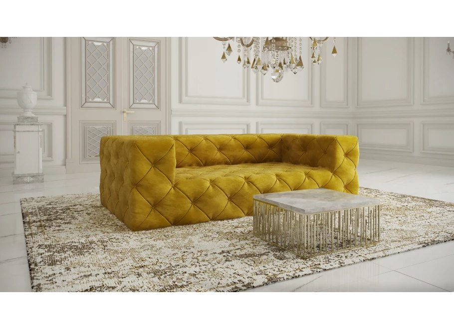 Sofa trzyosobowa pikowana premium Chesterfield BENTLEY
