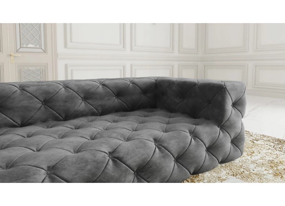 Sofa trzyosobowa pikowana premium Chesterfield BENTLEY