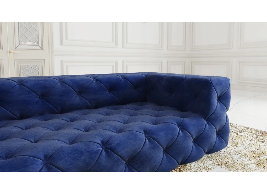 Sofa trzyosobowa pikowana premium Chesterfield BENTLEY