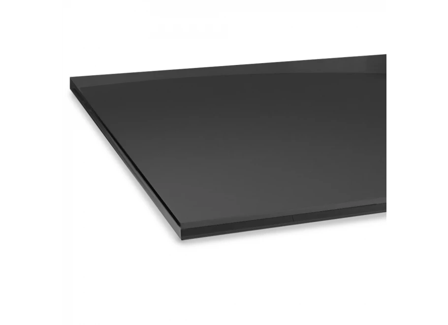 Stół hugo glamour srebrny z czarnym blatem 160x90 + wkładka 50 cm