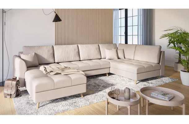 Narożnik sześcioosobowy z przeszyciem nowoczesny Laril U - design