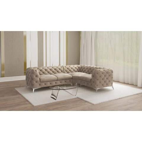Narożnik czteroosobowy luksusowy pikowany Chesterfield TEO 2+E+1