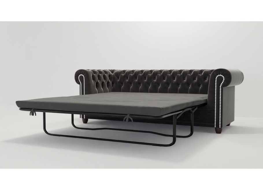 Sofa trzyosobowa z funkcją spania pikowana Chesterfield FELIX 3 14