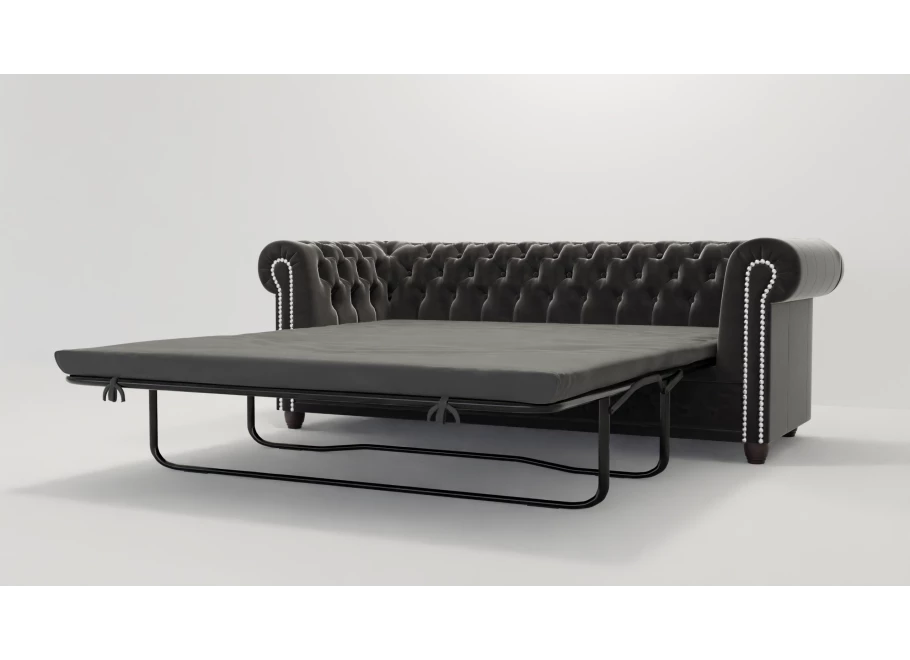Sofa trzyosobowa z funkcją spania pikowana Chesterfield FELIX 3 Sofa trzyosobowa z funkcją spania pikowana Chesterfield FELIX 3