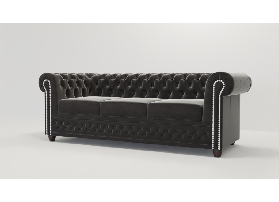 Sofa trzyosobowa z funkcją spania pikowana Chesterfield FELIX 3 18