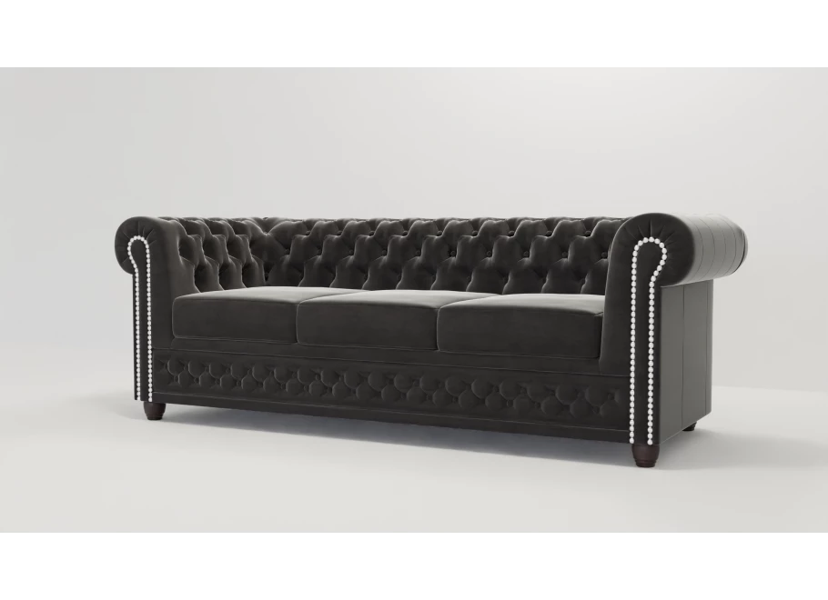 Sofa trzyosobowa z funkcją spania pikowana Chesterfield FELIX 3 Sofa trzyosobowa z funkcją spania pikowana Chesterfield FELIX 3