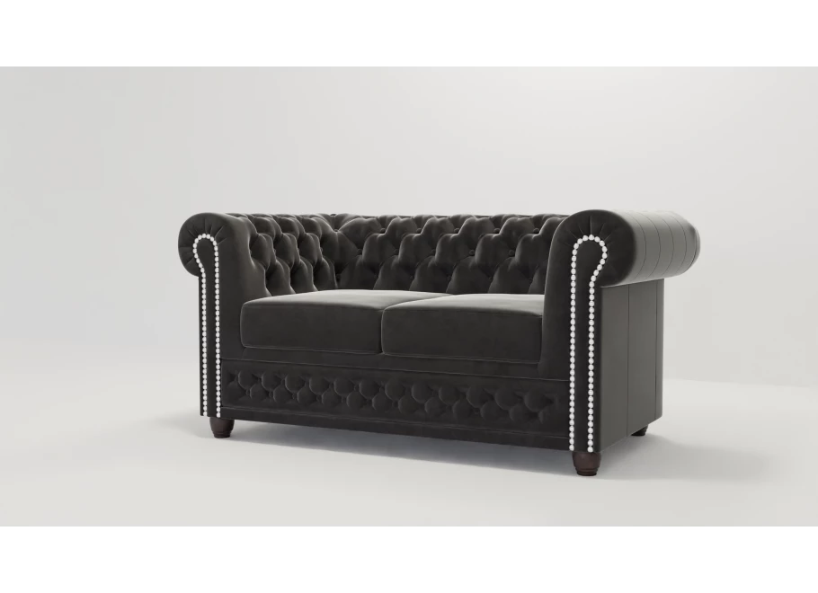Sofa dwuosobowa z funkcją spania pikowana Chesterfield FELIX 2