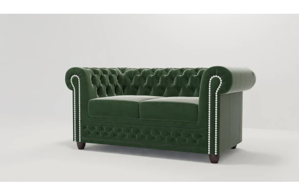 Sofa dwuosobowa z funkcją spania pikowana Chesterfield FELIX 2 - design i funkcjonalnosc w parze