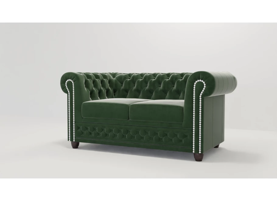 Sofa dwuosobowa z funkcją spania pikowana Chesterfield FELIX 2