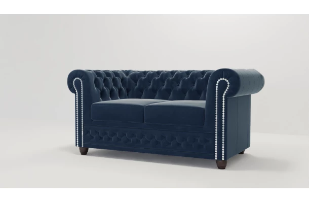 Sofa dwuosobowa z funkcją spania pikowana Chesterfield FELIX 2 - design i funkcjonalnosc w parze