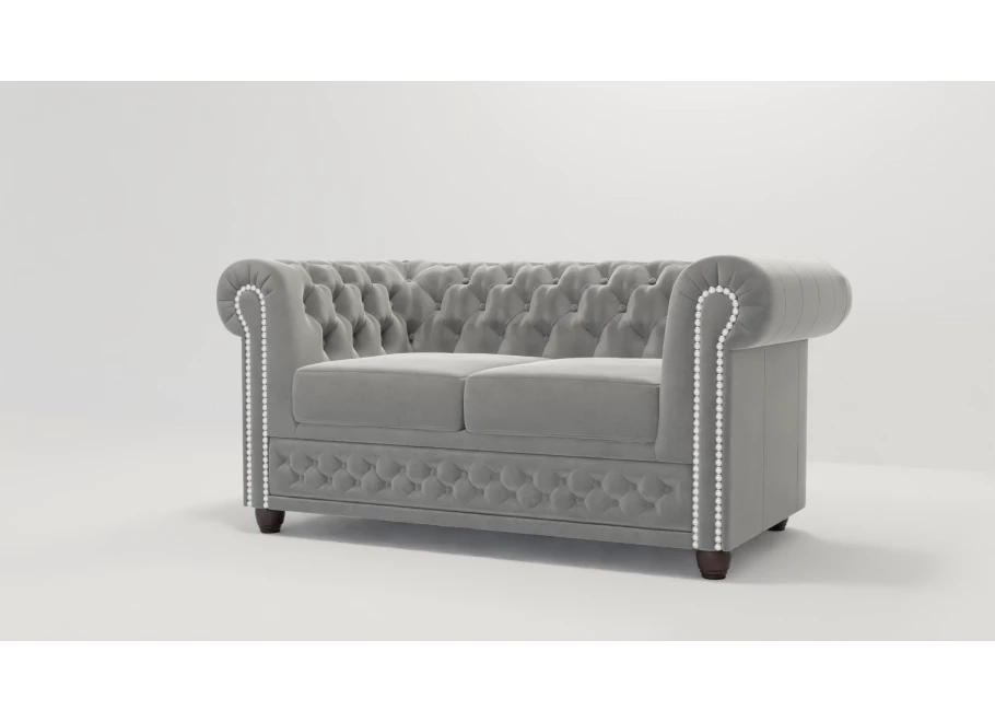 Sofa dwuosobowa z funkcją spania pikowana Chesterfield FELIX 2