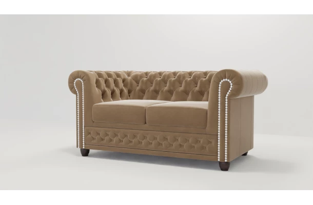 Sofa dwuosobowa z funkcją spania pikowana Chesterfield FELIX 2 - design i funkcjonalnosc w parze