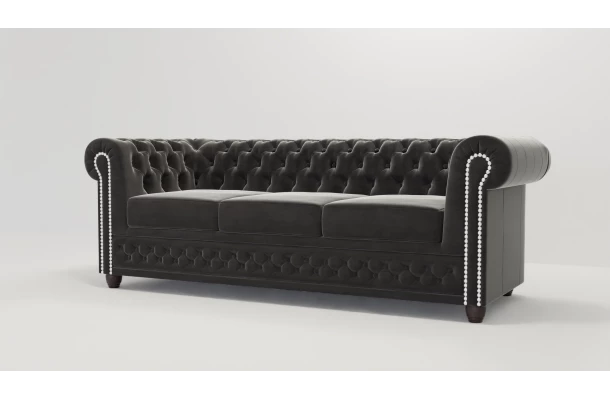 Sofa trzyosobowa pikowana Chesterfield FELIX 3 - design i funkcjonalnosc w parze
