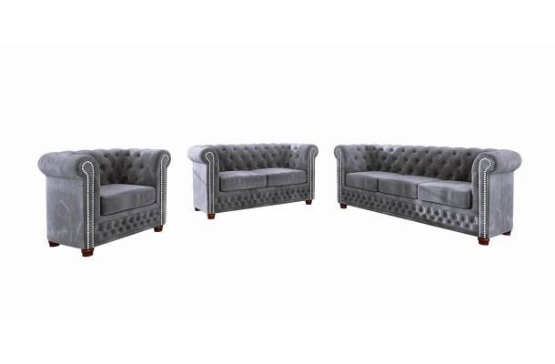 Zestaw mebli pikowanych Chesterfield 3+2+1 FELIX - komplety
