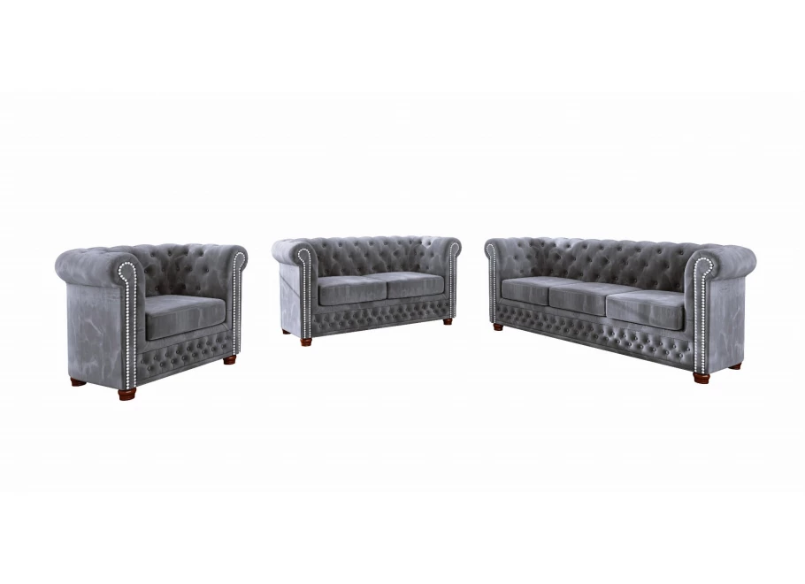 Zestaw mebli pikowanych Chesterfield 3+2+1 FELIX