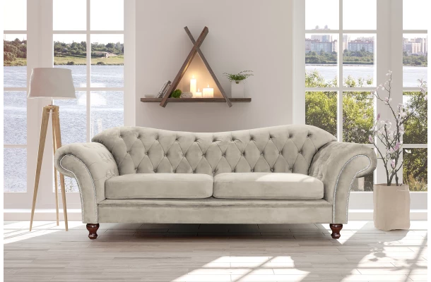 Sofa trzyosobowa pikowana Chesterfield PARIS - sofy