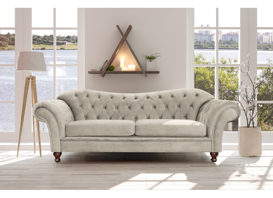 Sofa trzyosobowa pikowana Chesterfield PARIS 17