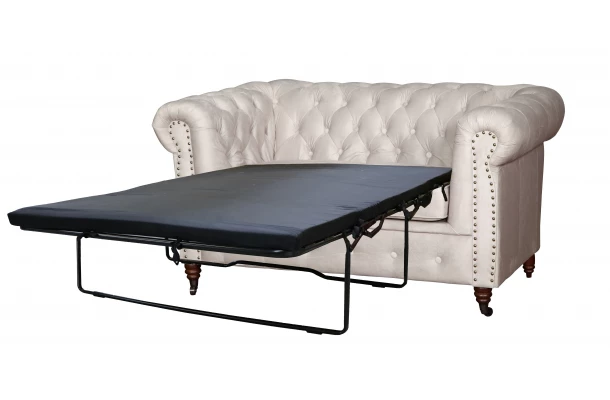 Sofa dwuosobowa z funkcją spania pikowana glamour Chesterfield VINCENT - dwuosobowe