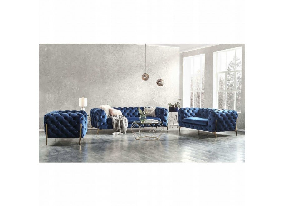 Zestaw mebli pikowanych glamour luksosowy 3+2+1 TEO HIGH 7