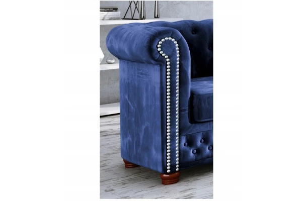 Narożnik pięcioosobowy z funkcją spania pikowany Chesterfield FELIX 3+OT - meble
