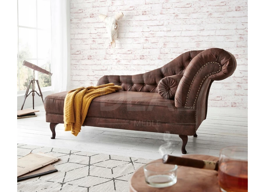 Szezlong Glamour Mona Eksluzywny Pikowany