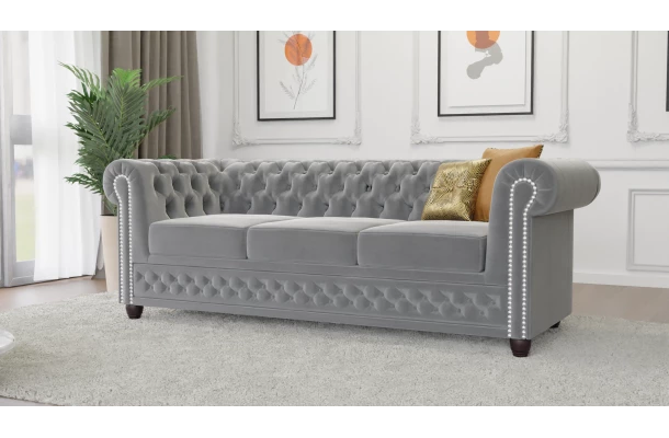 Sofa trzyosobowa pikowana Chesterfield FELIX 3 - design i funkcjonalnosc w parze