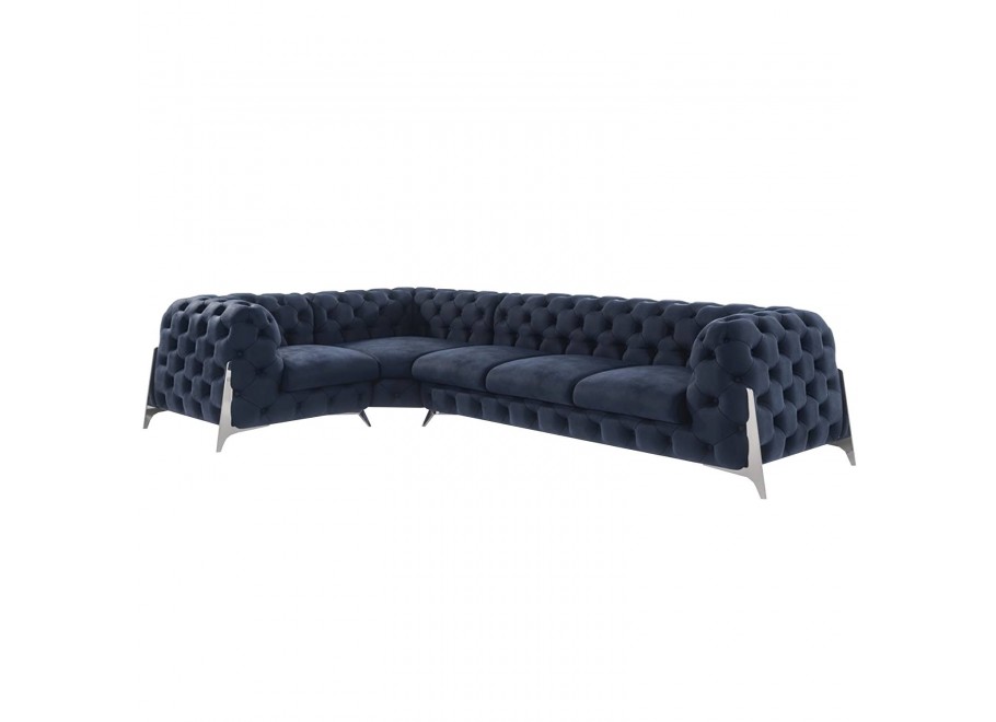 Narożnik pięcioosobowy pikowany Chesterfield glamour KALIFORNIA 1+E+3 2