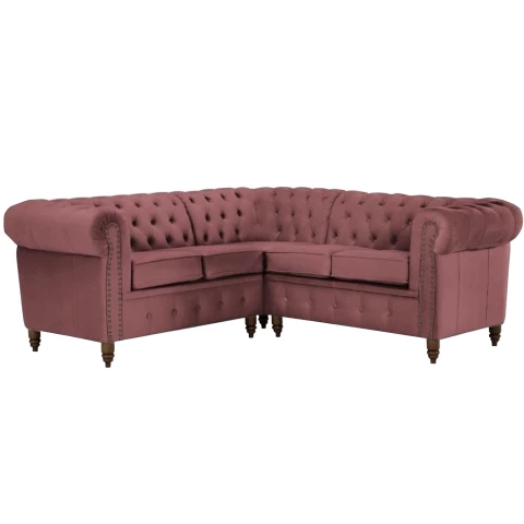 Narożnik pięcioosobowy z funkcją spania pikowany Chesterfield...
