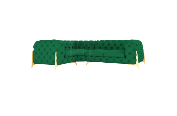 Narożnik czteroosobowy pikowany glamour Chesterfield KALIFORNIA 1+E+2