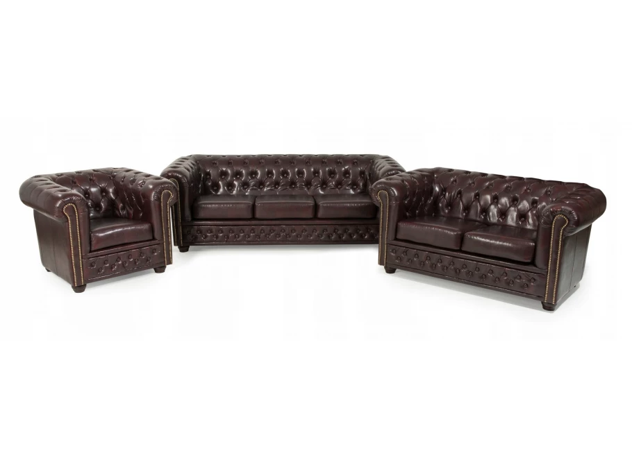 Sofa dwuosobowa z funkcją spania pikowana Chesterfield FELIX 2
