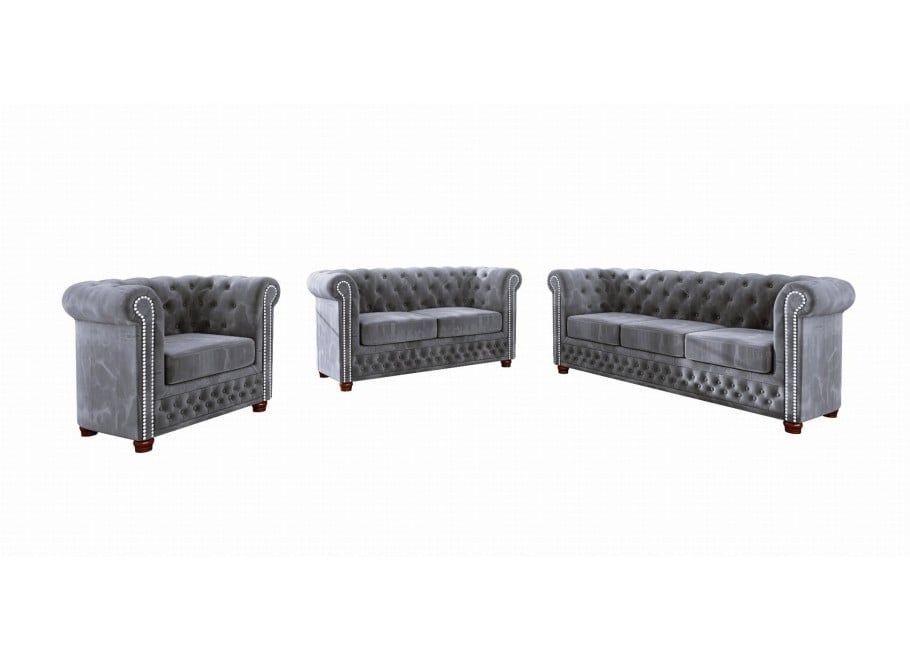 Zestaw mebli pikowanych Chesterfield 3+2+1 FELIX 1