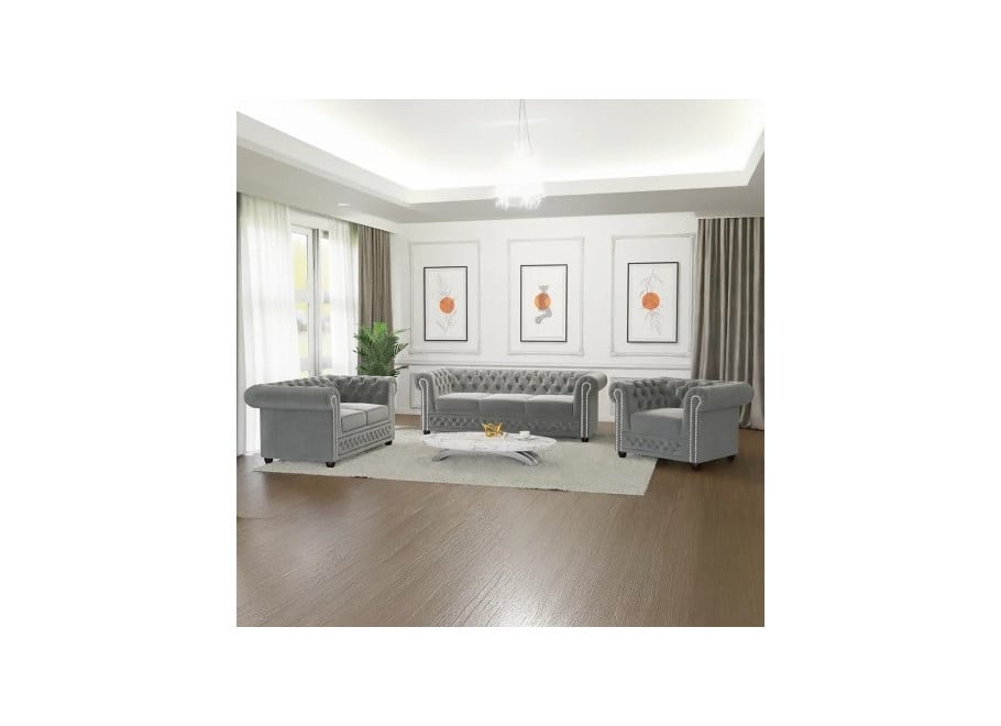 Zestaw mebli pikowanych Chesterfield 3+2+1 FELIX 2