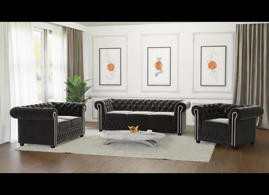 Zestaw mebli pikowanych Chesterfield 3+2+1 FELIX 5