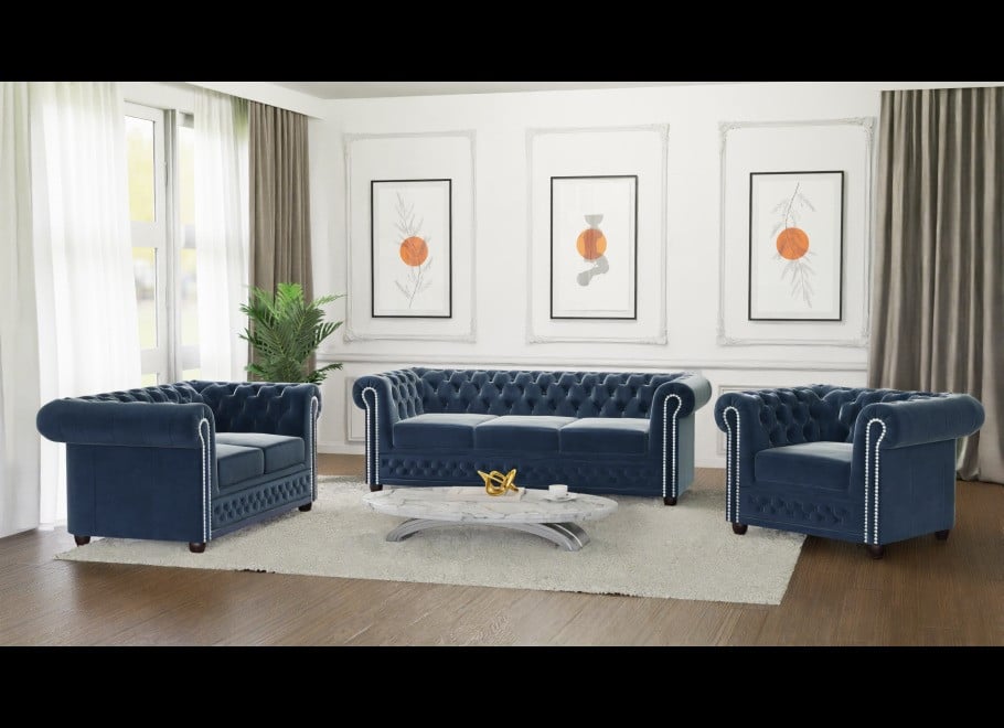 Zestaw mebli pikowanych Chesterfield 3+2+1 FELIX 6