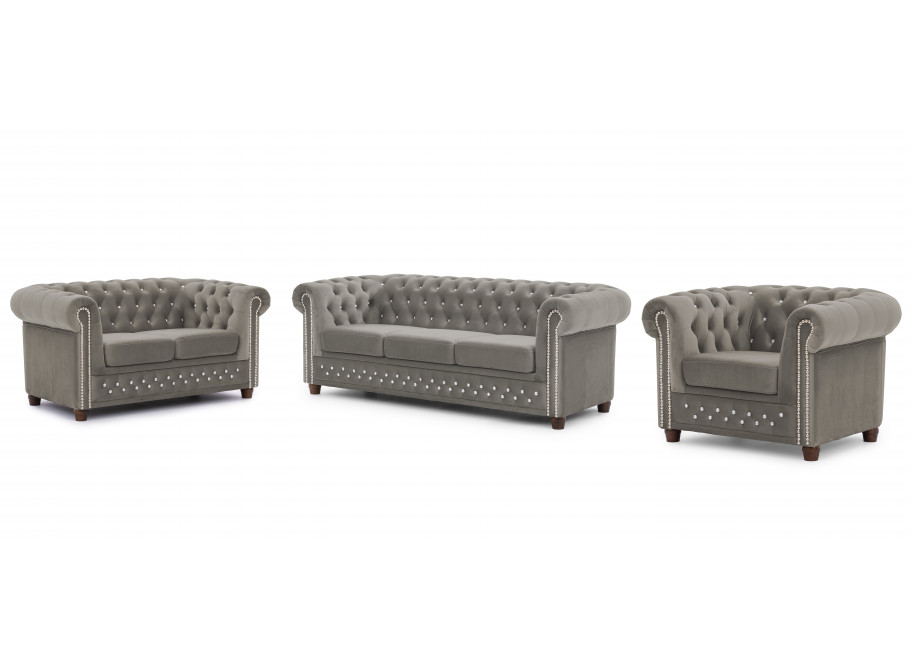 Zestaw mebli pikowanych Chesterfield 3+2+1 FELIX BLINK 1