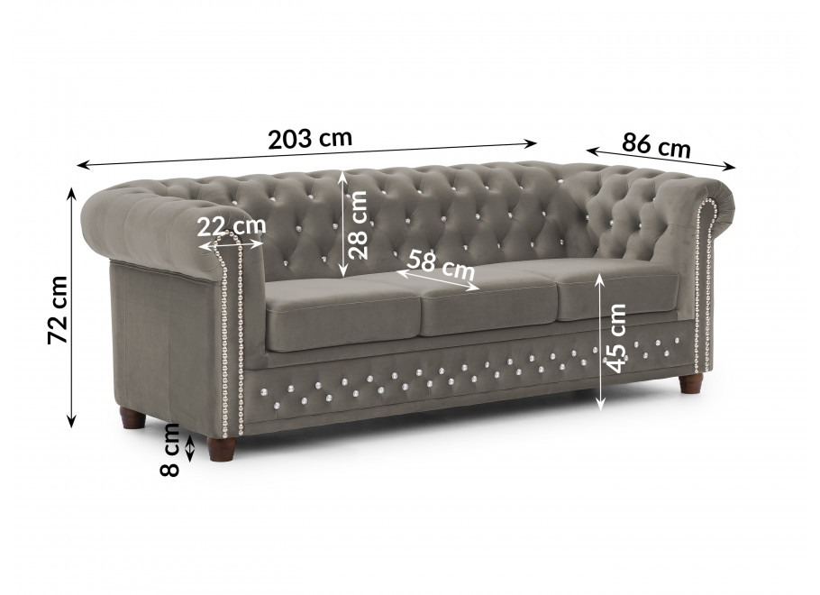 Zestaw mebli pikowanych Chesterfield 3+2+1 FELIX BLINK 13
