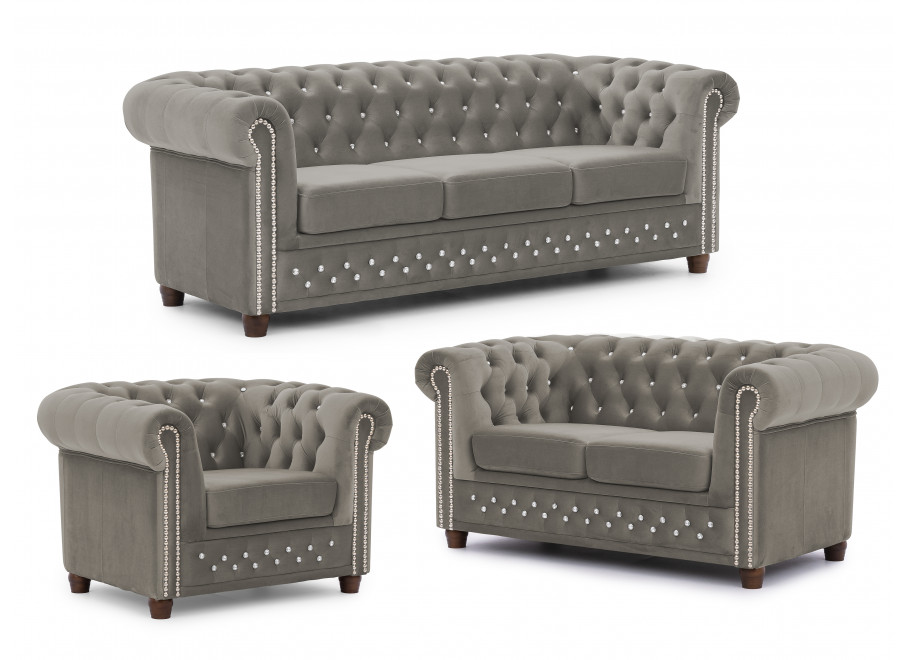 Zestaw mebli pikowanych Chesterfield 3+2+1 FELIX BLINK 3