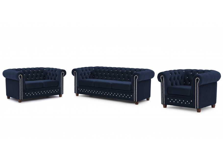 Zestaw mebli pikowanych Chesterfield 3+2+1 FELIX BLINK 27