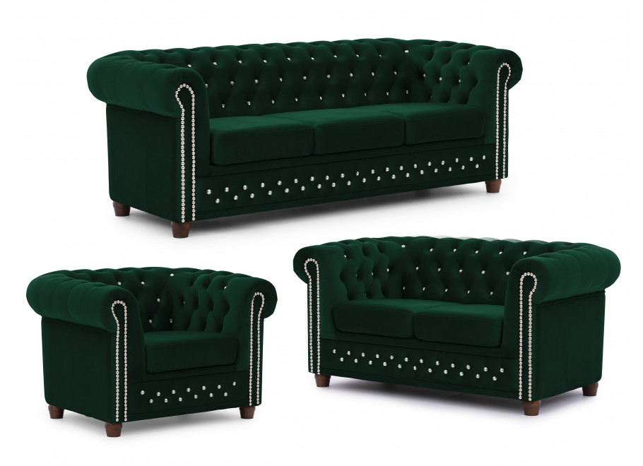 Zestaw mebli pikowanych Chesterfield 3+2+1 FELIX BLINK 5