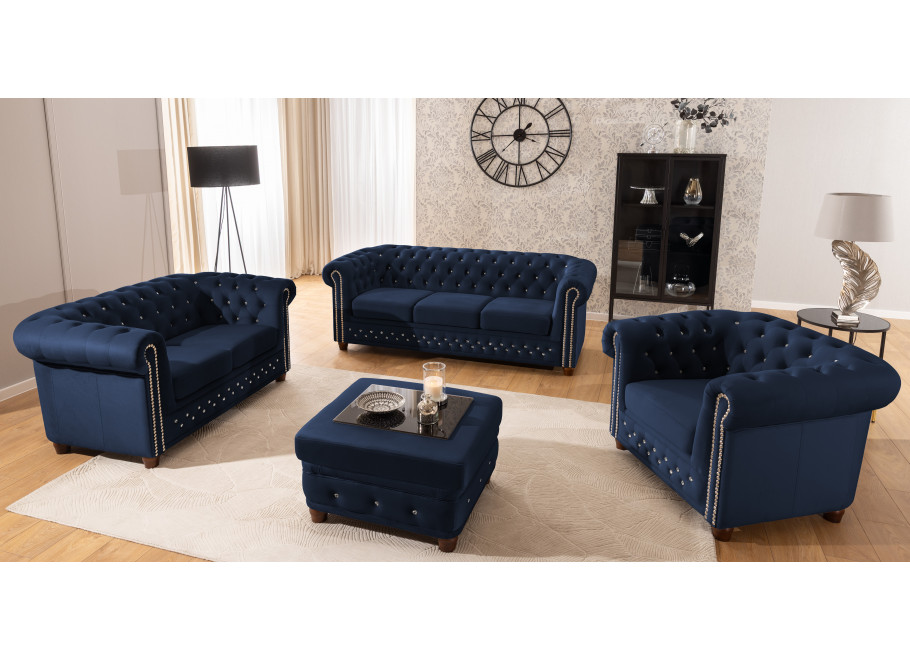 Zestaw mebli pikowanych Chesterfield 3+2+1 FELIX BLINK 22