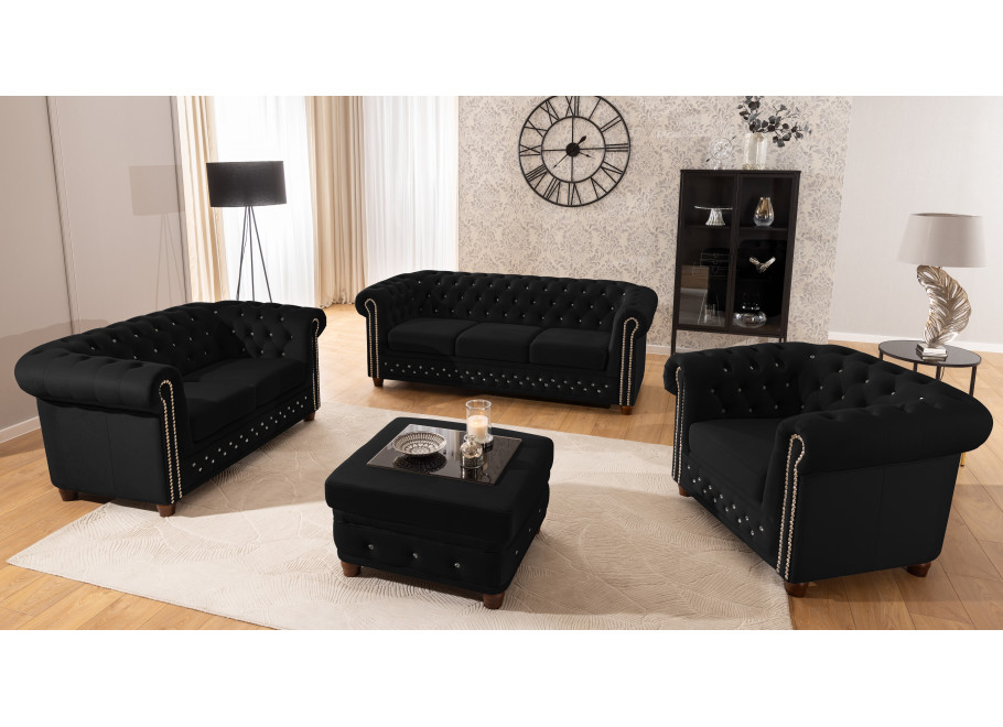 Zestaw mebli pikowanych Chesterfield 3+2+1 FELIX BLINK 23