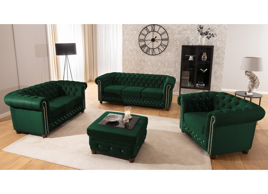 Zestaw mebli pikowanych Chesterfield 3+2+1 FELIX BLINK 21