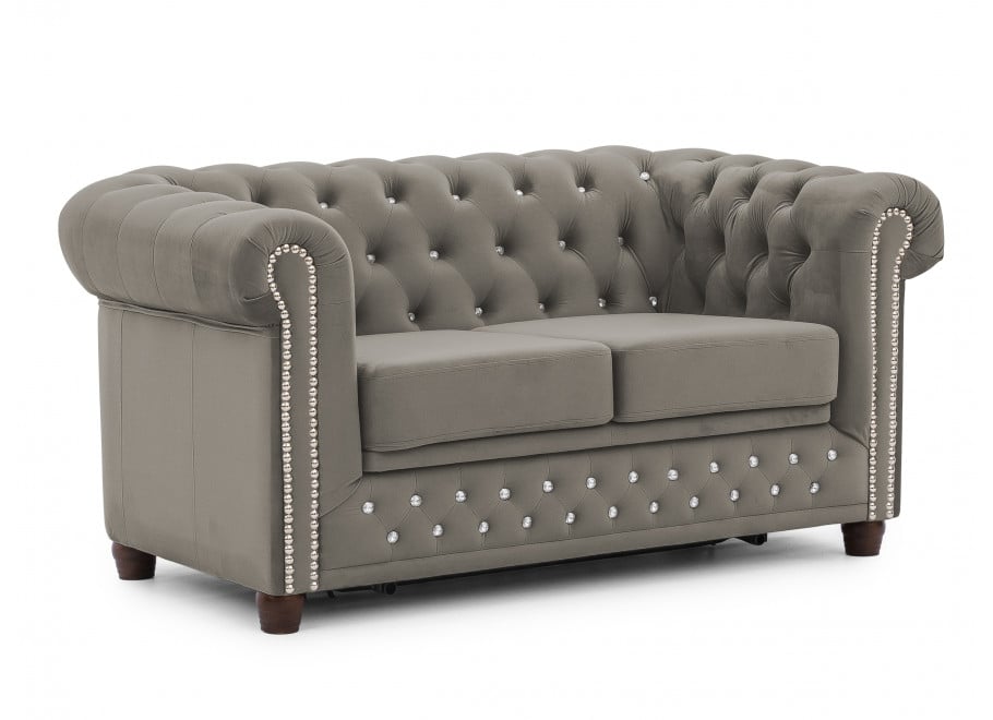 Sofa dwuosobowa z funkcją spania pikowana Chesterfield FELIX BLINK 2 11