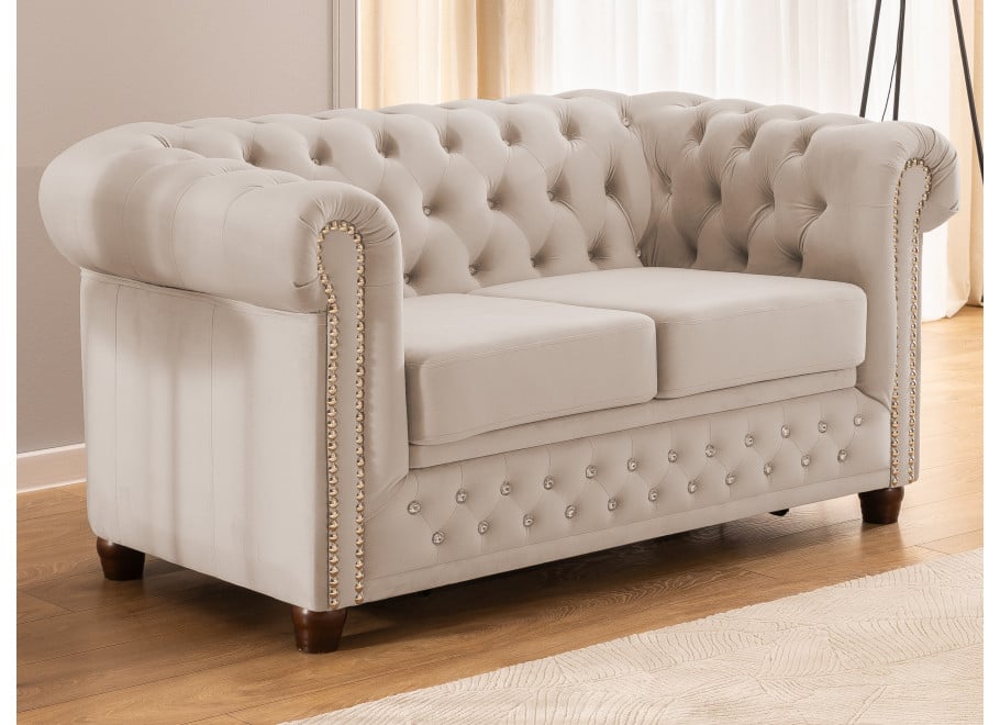 Sofa dwuosobowa z funkcją spania pikowana Chesterfield FELIX BLINK 2 15