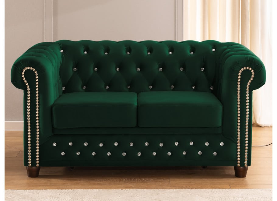 Sofa dwuosobowa z funkcją spania pikowana Chesterfield FELIX BLINK 2 21