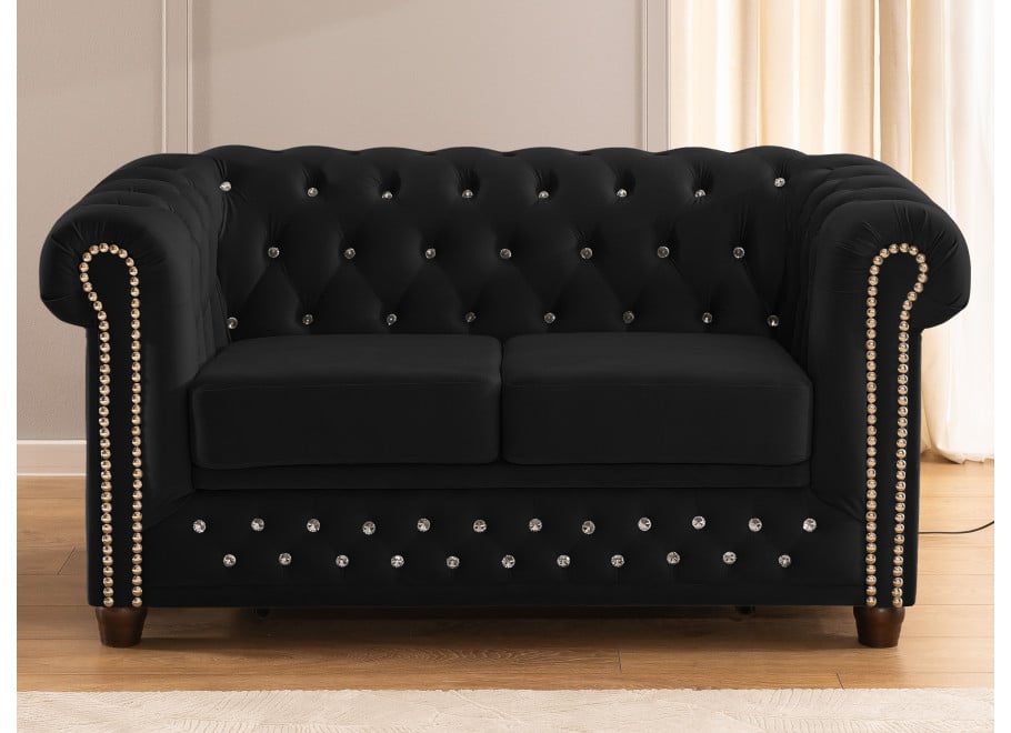 Sofa dwuosobowa z funkcją spania pikowana Chesterfield FELIX BLINK 2 22